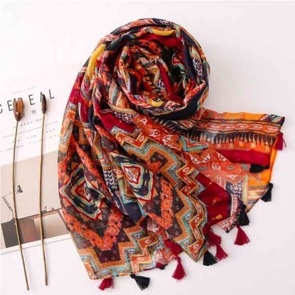 Accessories - 2/$30 Ladies Bohemian Scarf - Lightweight Fashion Scarf